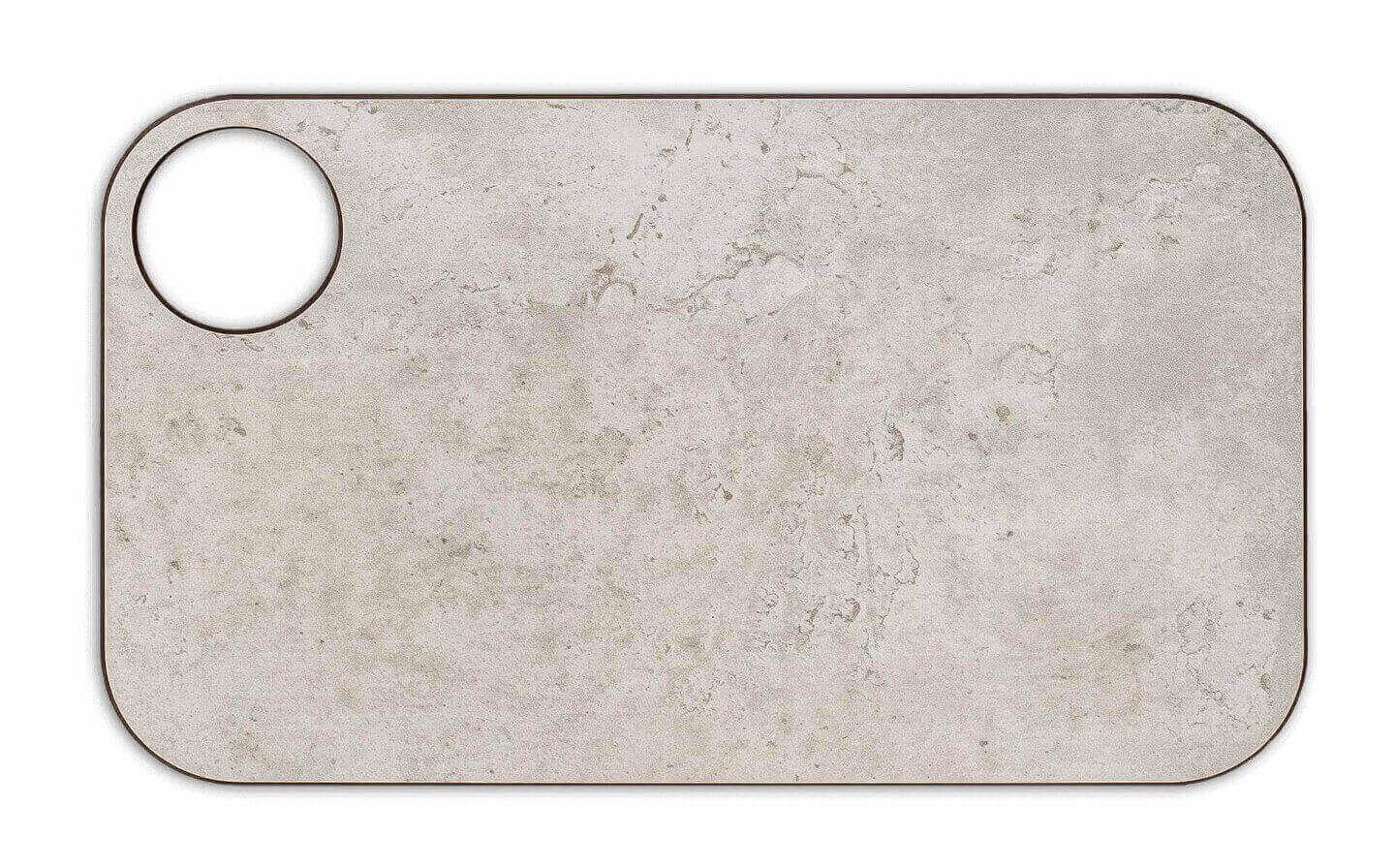 Planche à découper en fibre de cellulose et résine grise avec cin...