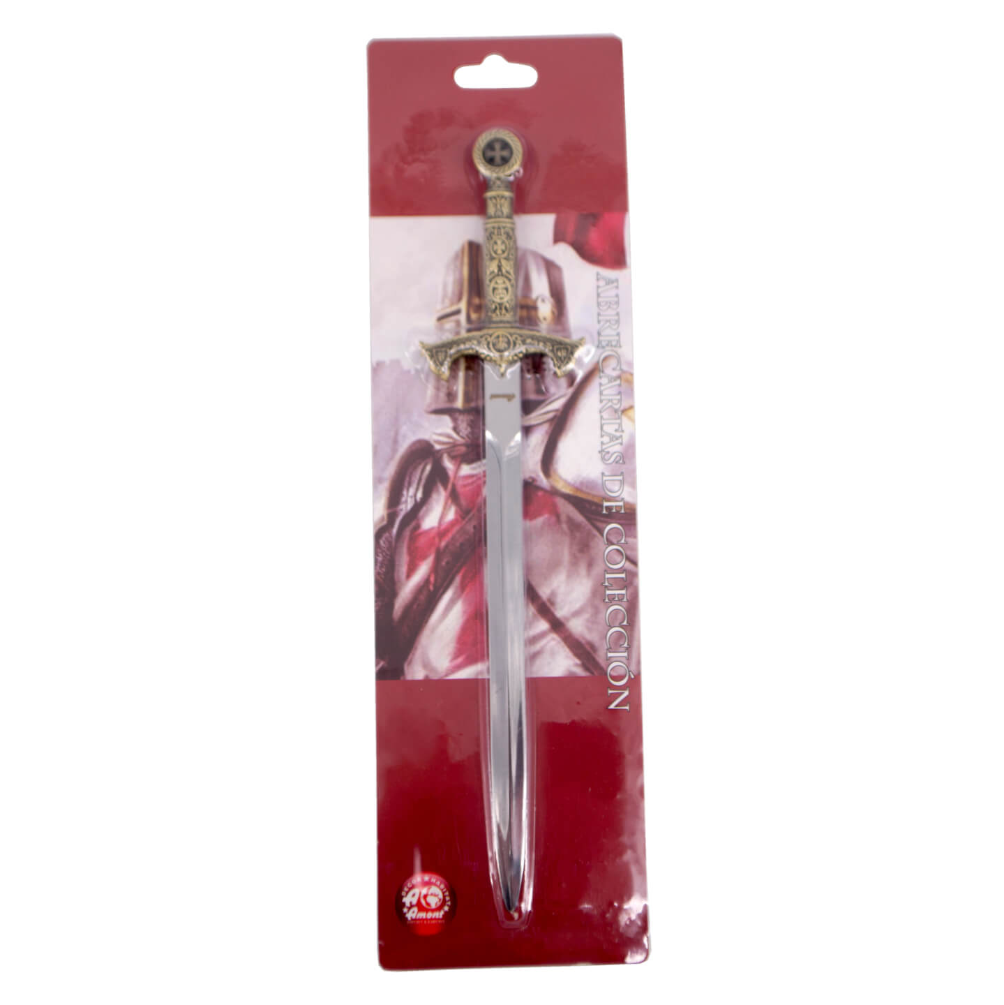 Abrecartas réplica espada templaria bronce decorada