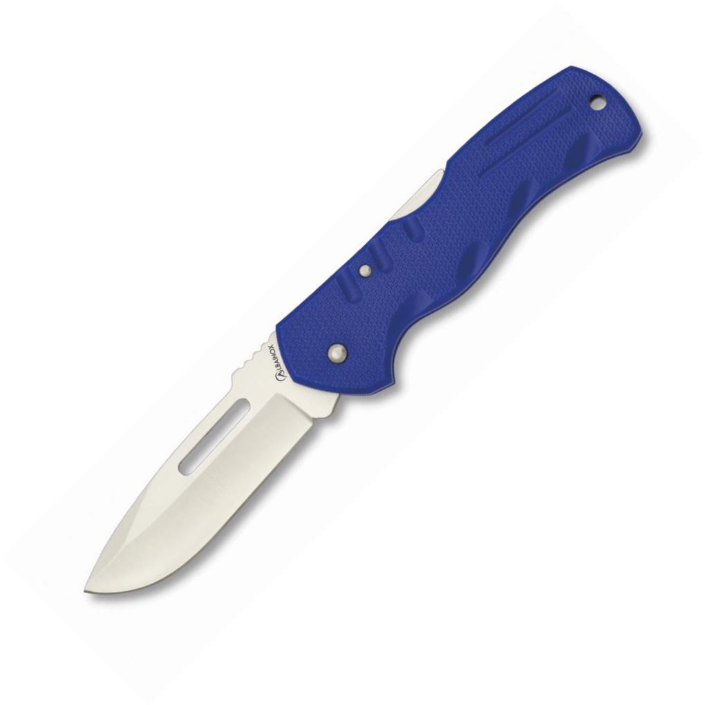 Navaja ALBAINOX, cachas de ABS azul, con clip y hoja de 7.7 cm