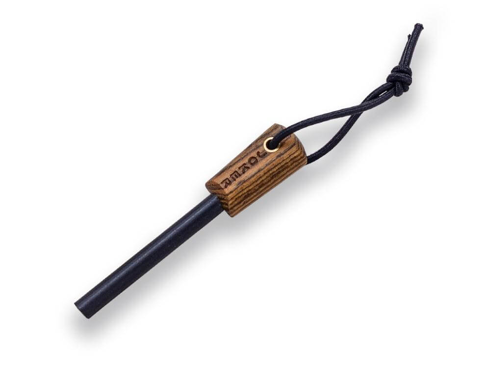 Cuchillo Joker Montañero con mango de madera de bocote con pedernal