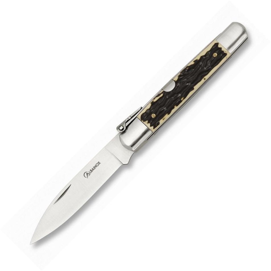 Navaja MACHETE Nº0 con cachas de imitación de ciervo, bloqueo d...
