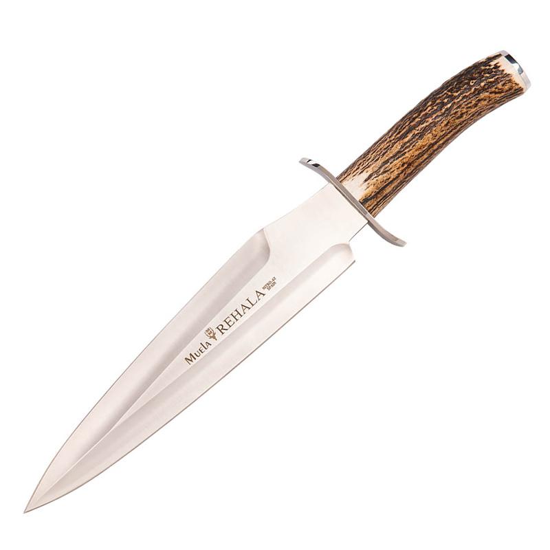 Cuchillo de remate de asta de ciervo con tacón