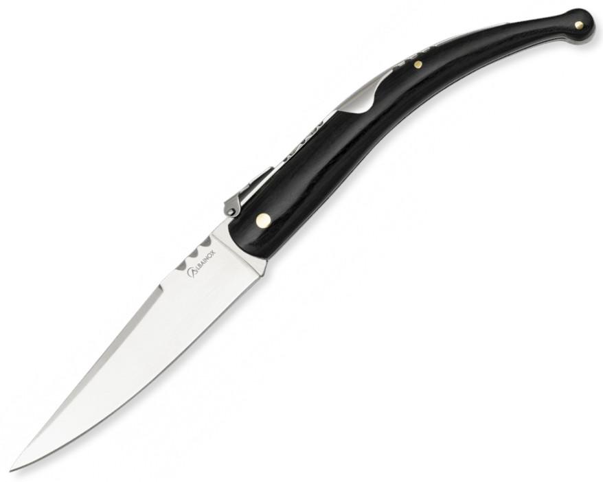 Navaja de bolsillo con mango de estamina negra y hoja de 10.5 cm