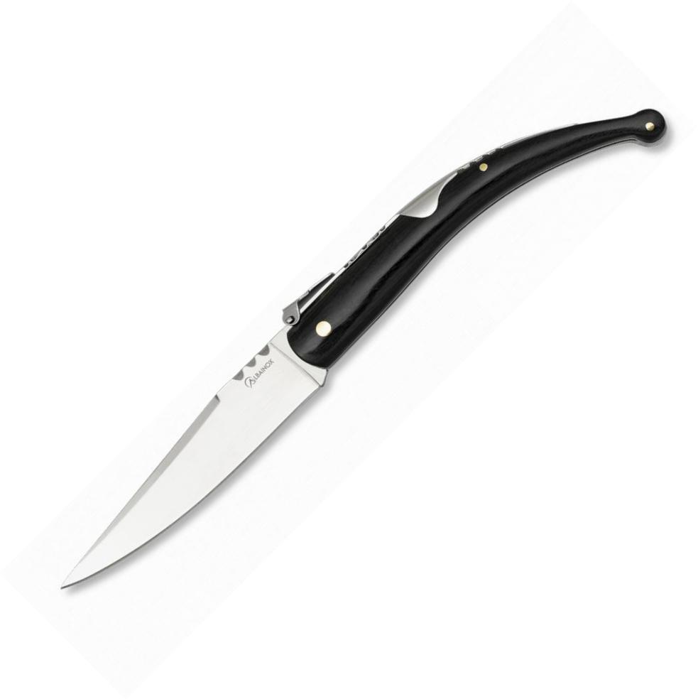 Navaja de bolsillo con mango de estamina negra y hoja de 8.5 cm