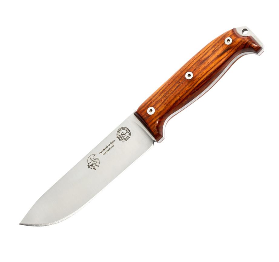 JV BS9 bushcraft knife with carbon steel blade and cocobolo wood ...