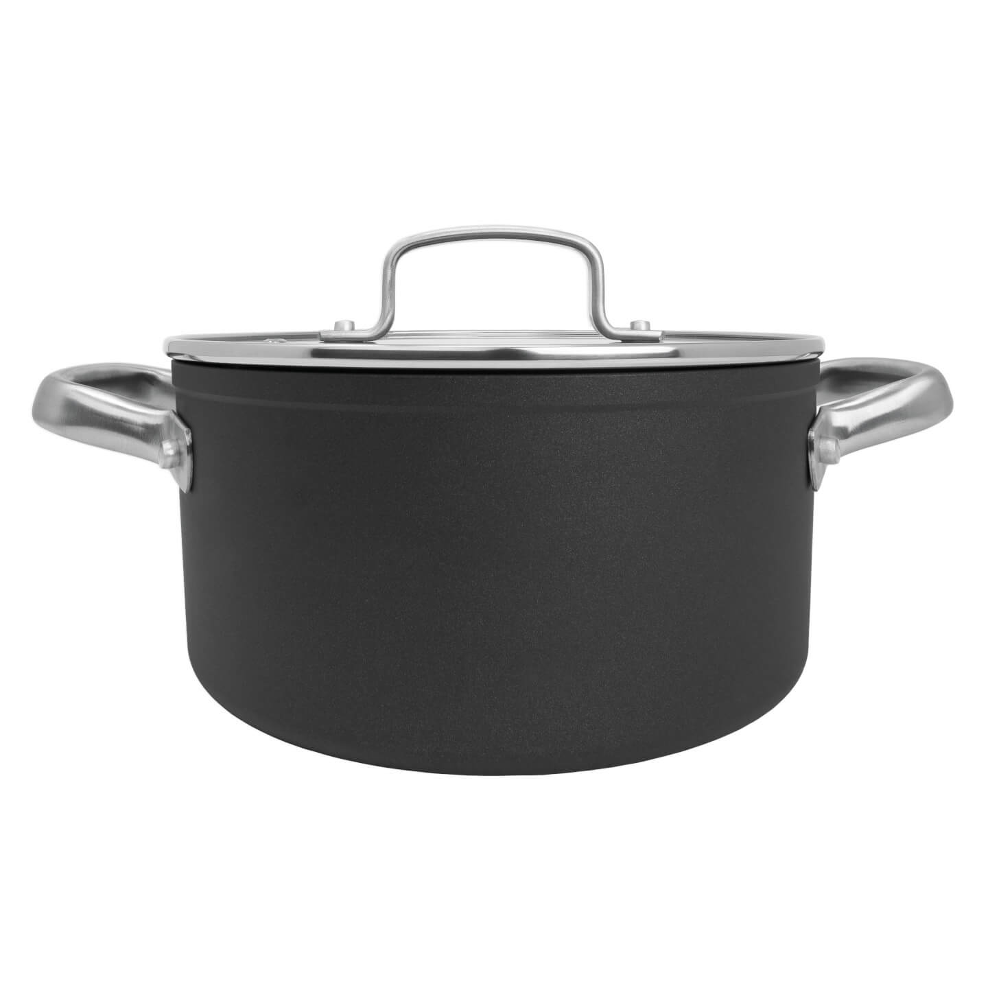 Cacerola antiadherente Samoa 20 cm negra con tapa