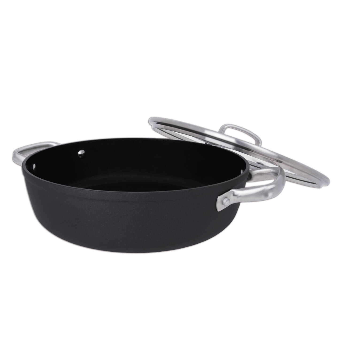 Cacerola antiadherente Samoa 28 cm negra con tapa