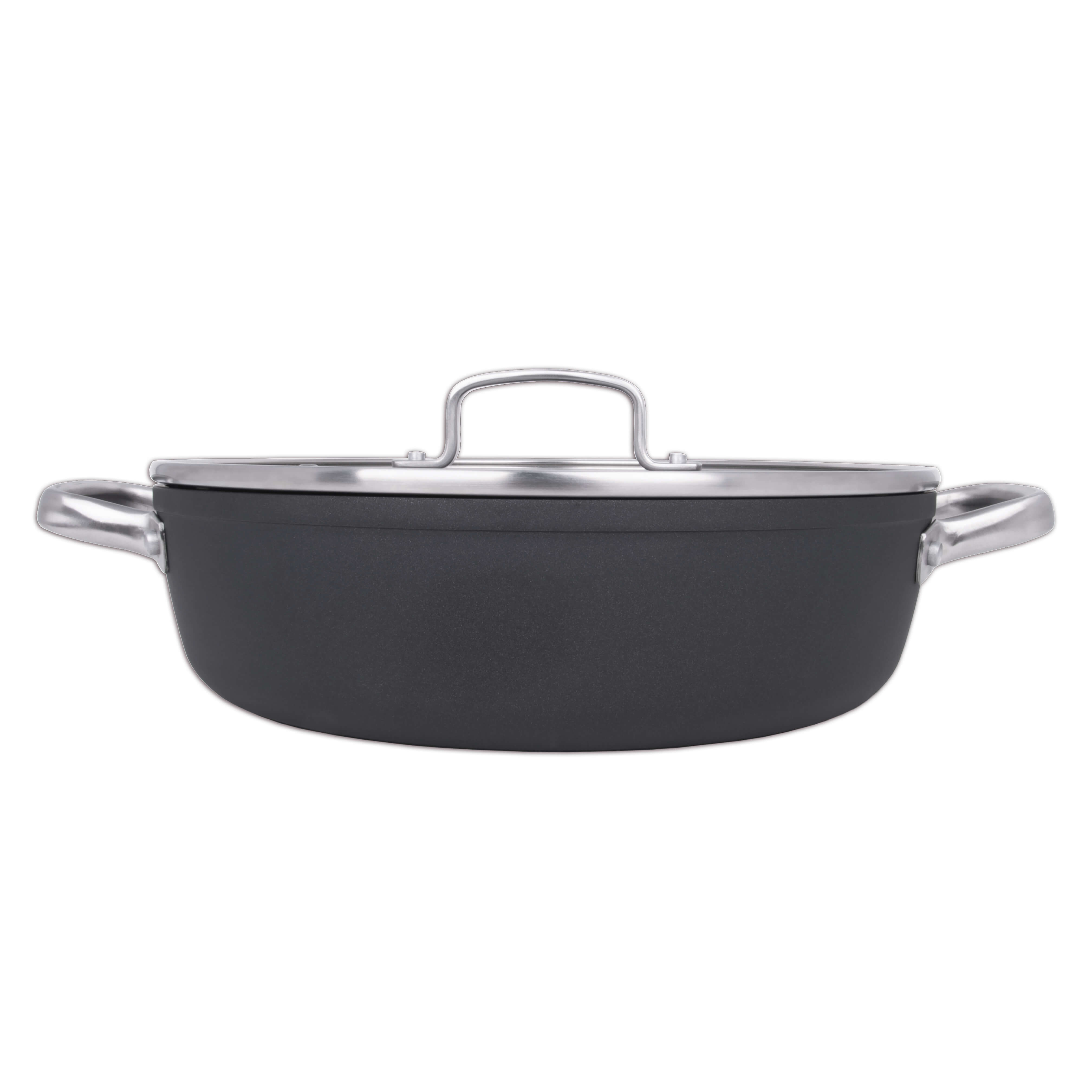 Cacerola antiadherente Samoa 28 cm negra con tapa