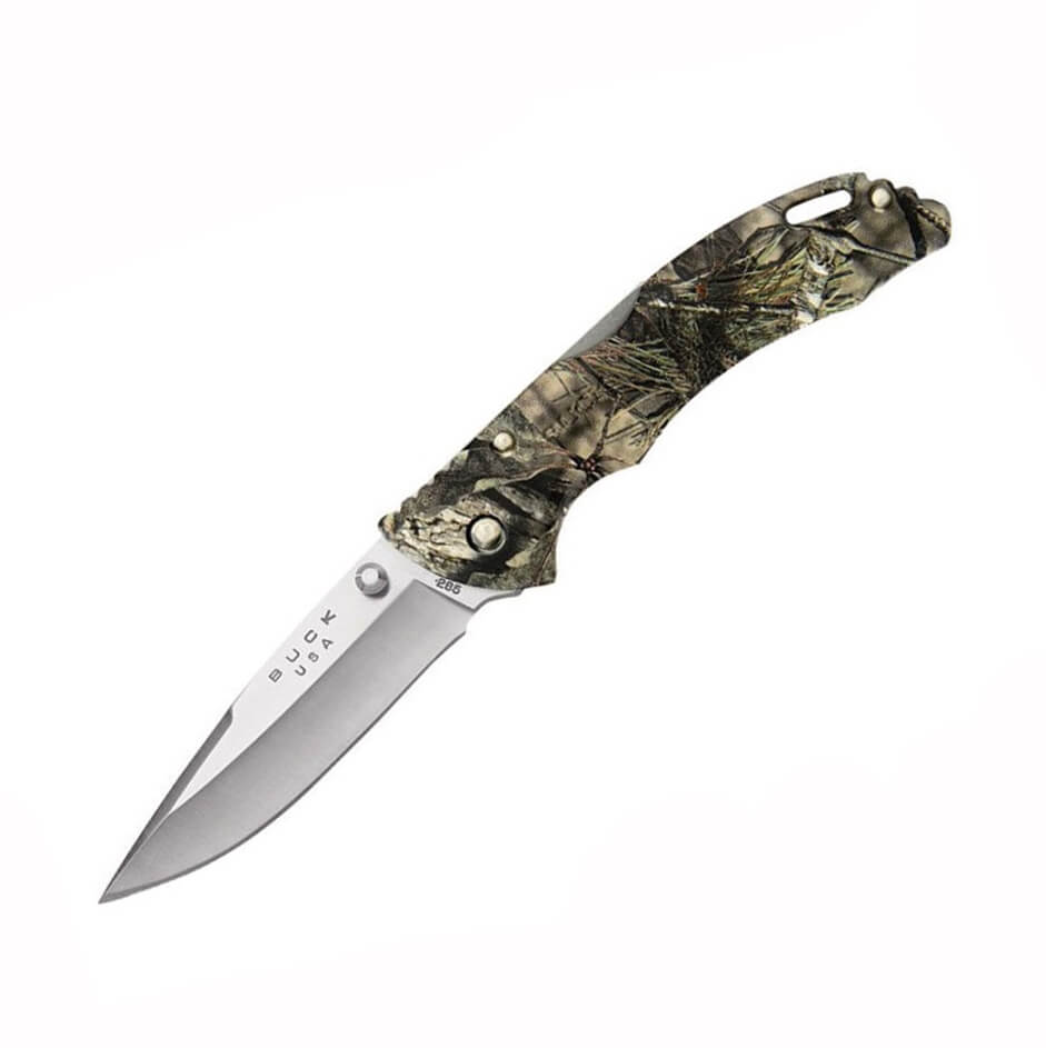 Navaja de bolsillo Buck Bantam BLW con mango de nylon GRN camufla...
