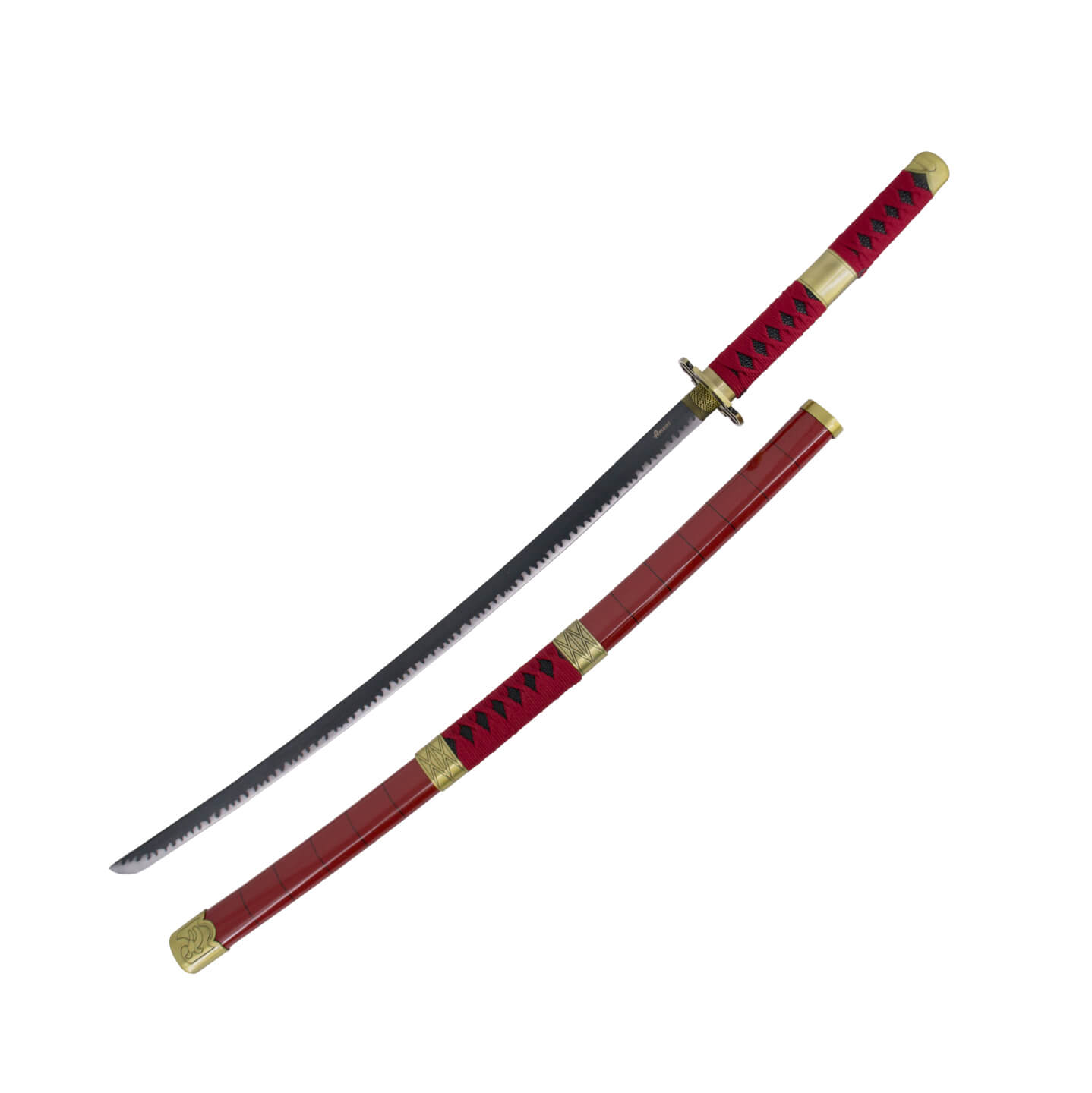 Katana Sandai Kitetsu de Zoro de One Piece con puño y vaina burd...