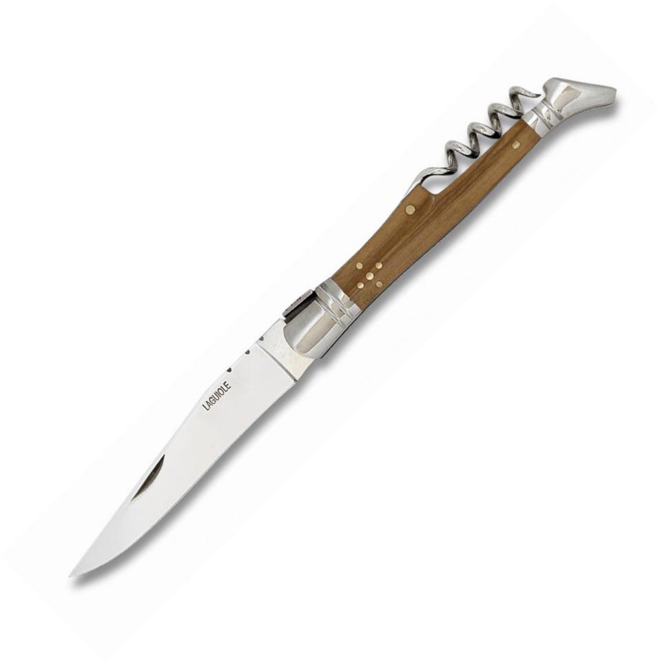 Navaja Laguiole Albainox con cachas de madera de olivo, sacacorch...
