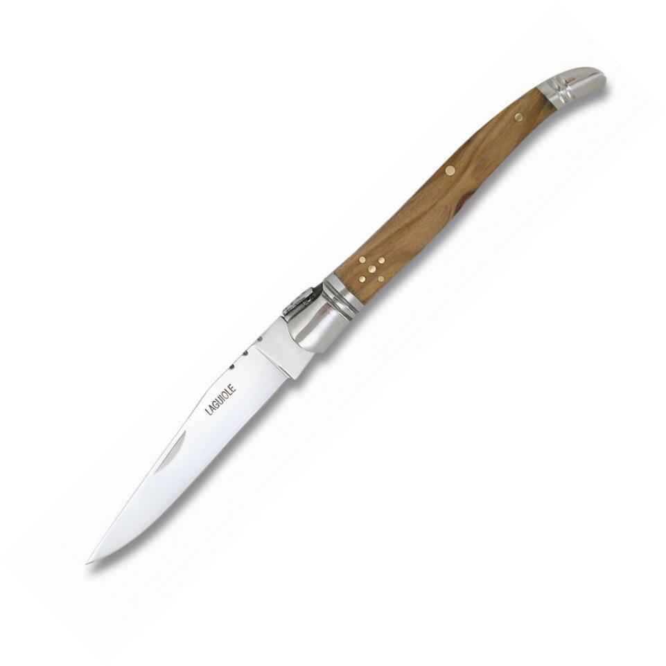 Navaja Laguiole de la marca Albainox con mango de olivo, virola d...