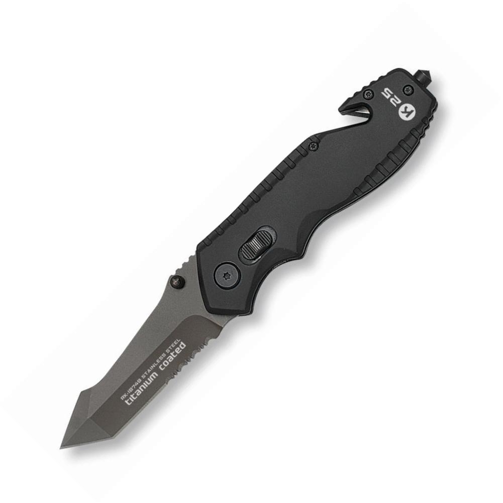 Navaja táctica K25 con rompe cristales de tungsteno y hoja de 7,...