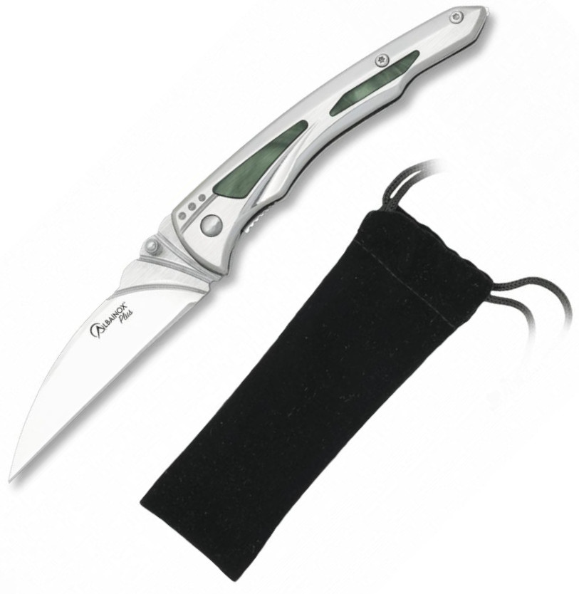 Navaja Albainox Plus con mango de imitación nácar y acero, clip...