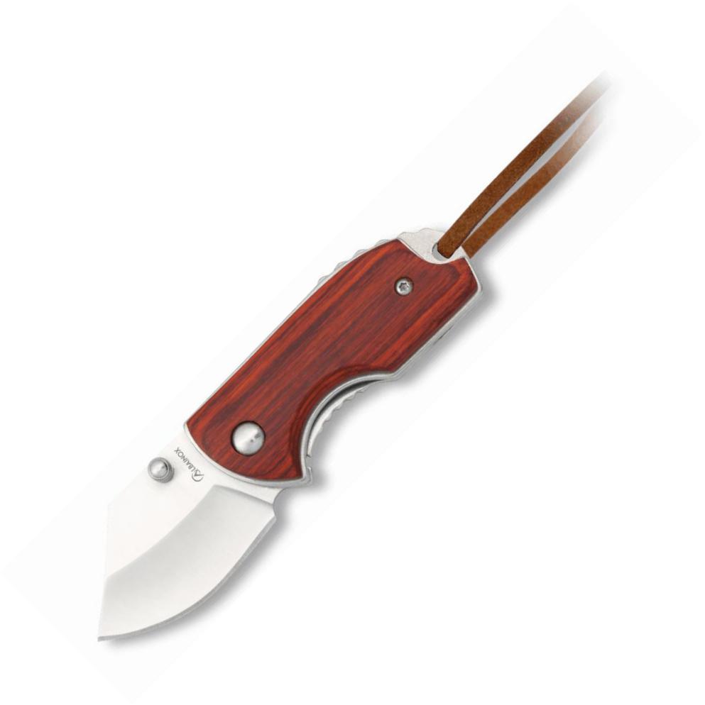 Navaja mini Albainox con cachas de stamina roja y hoja de 4,5 cm