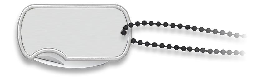 Navaja Albainox Dog Tag, cadena y hoja de 4 cm