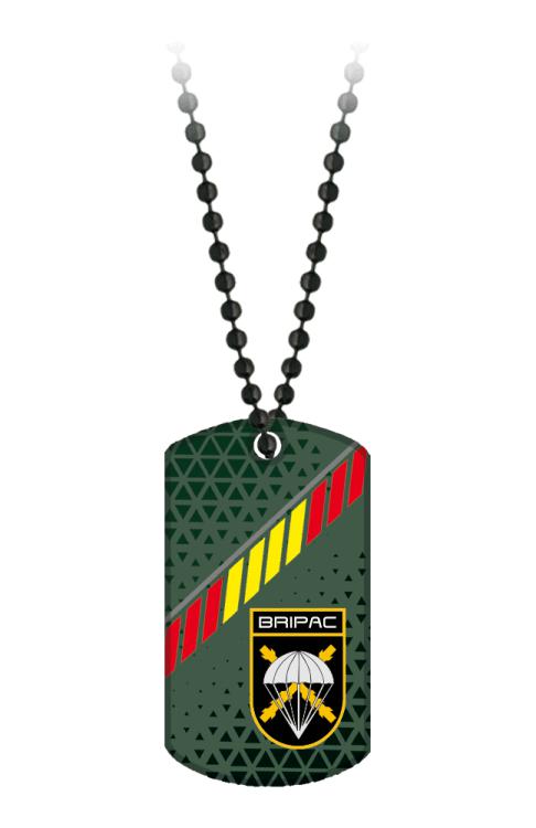 Chapa militar BRIPAC, con cadena. 3D
