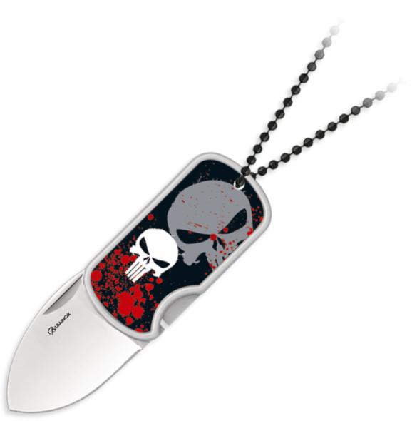 Navaja 3D calavera con clip y colgante