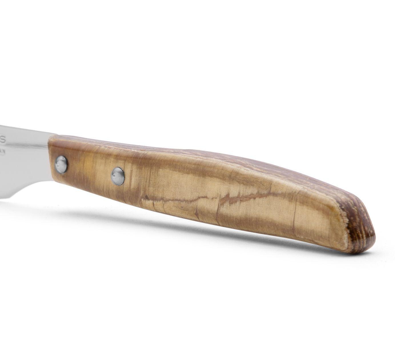 Set de 6 cuchillos chuleteros de madera de chopo comprimida Arcos