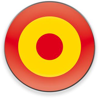 Imán para frigorífico de 5 cm de diámetro con la bandera de España