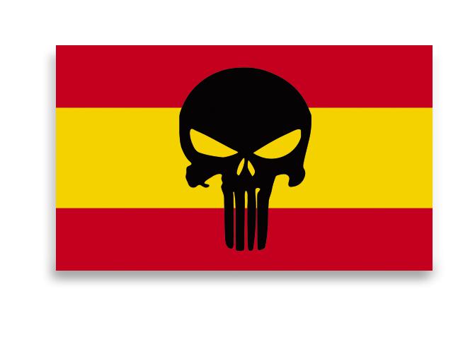 Pegatinas medianas de España calavera en 2 unidades