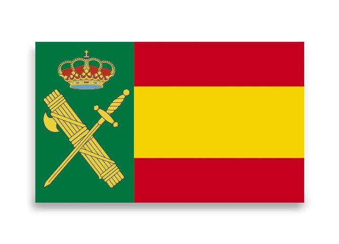 Adhesivo grande con la bandera de España y Guardia Civil