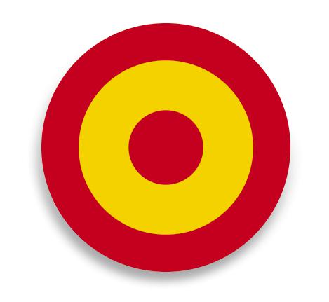 Adhesivo de gota de cera con diana de los colores de España, 2 cm de díametro