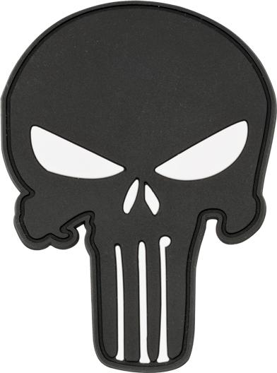 Parche Calavera en negro 6,6 x 9 cm con velcro