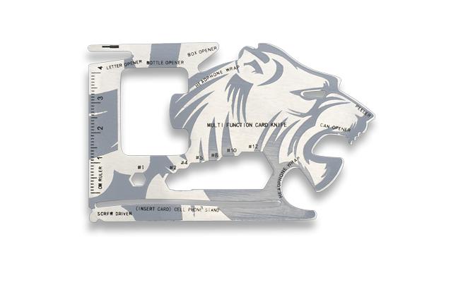 Carte multitool en forme de tigre en acier inoxydable