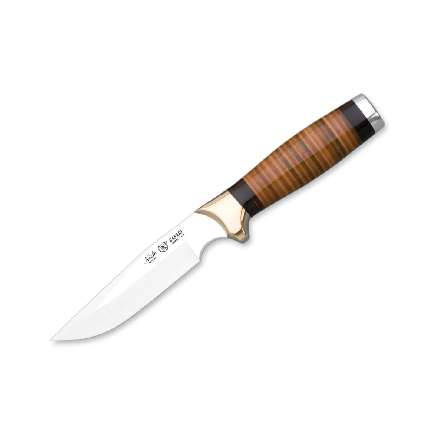 Cuchillo de caza Nieto Safari con mango de cuero y hoja de 15 cm