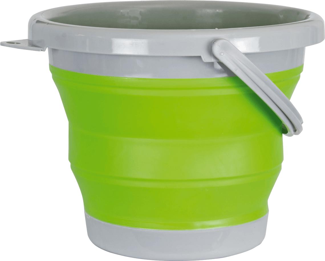 Cubo plegable con capacidad de 5 litros y diámetro máximo de 25 cm
