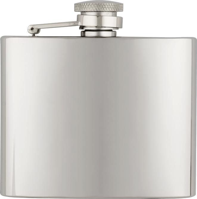 Frasco inox de cerca de 100 centilitros de capacidade