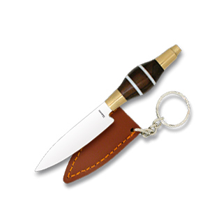 Cuchillo Canario con hoja de 5.5 cm y mango de madera y latón