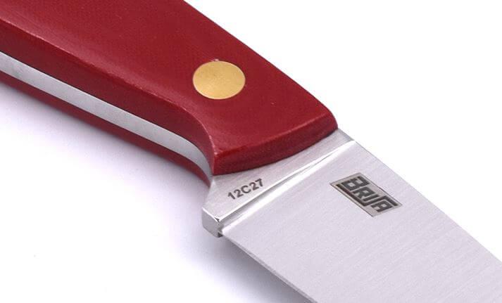 Cuchillo de cuello Brisa Necker 70 micarta roja con funda multiposición