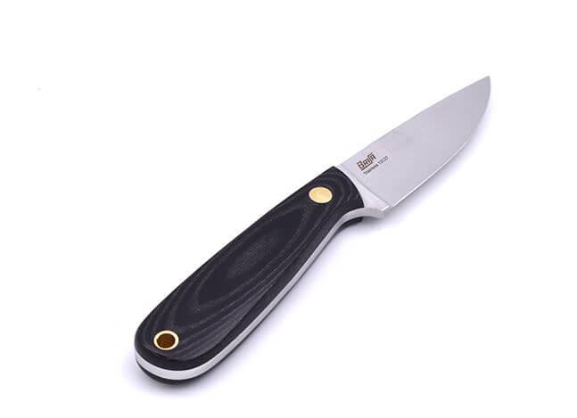 Cuchillo de cuello Brisa Necker 70 micarta negra con funda kydex