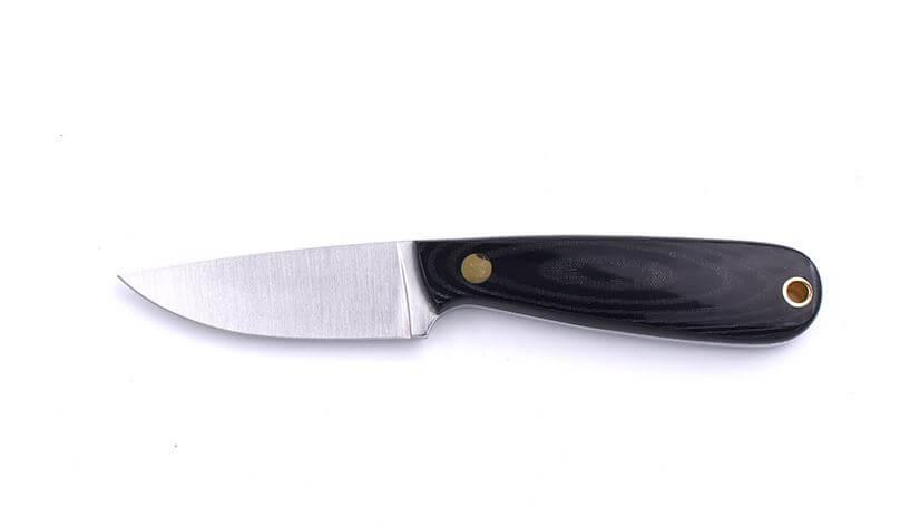 Cuchillo de cuello Brisa Necker 70 micarta negra con funda kydex