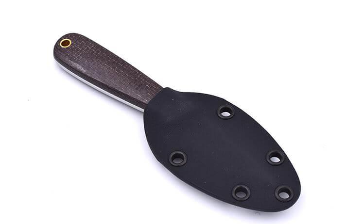 Cuchillo de cuello Brisa Necker 70 Scandi con mango de micarta bison y funda kydex