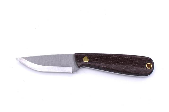 Cuchillo de cuello Brisa Necker 70 Scandi con mango de micarta bison y funda multiposición