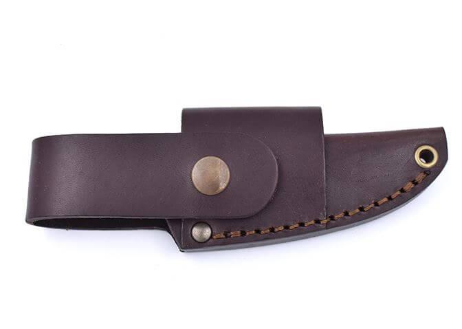 Cuchillo de cuello Brisa Necker 70 Scandi con mango de madera de abedul rizado y funda multicarry