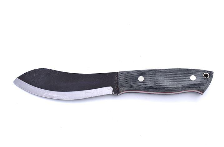 Cuchillo de caza Brisa Nessmuk 125 micarta negra y funda de piel con pedernal