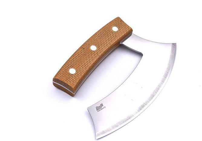 Cuchillo de cocina Brisa ULU 150 con mango de micarta mostaza