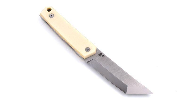 Cuchillo Brisa Kwaiken 90 M390 Micarta Marfil con funda marrón