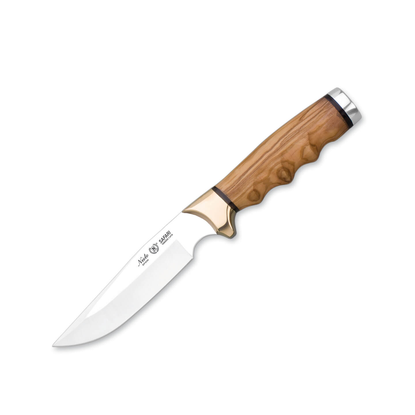 Cuchillo de caza Nieto Safari con mango de madera de olivo y hoja...