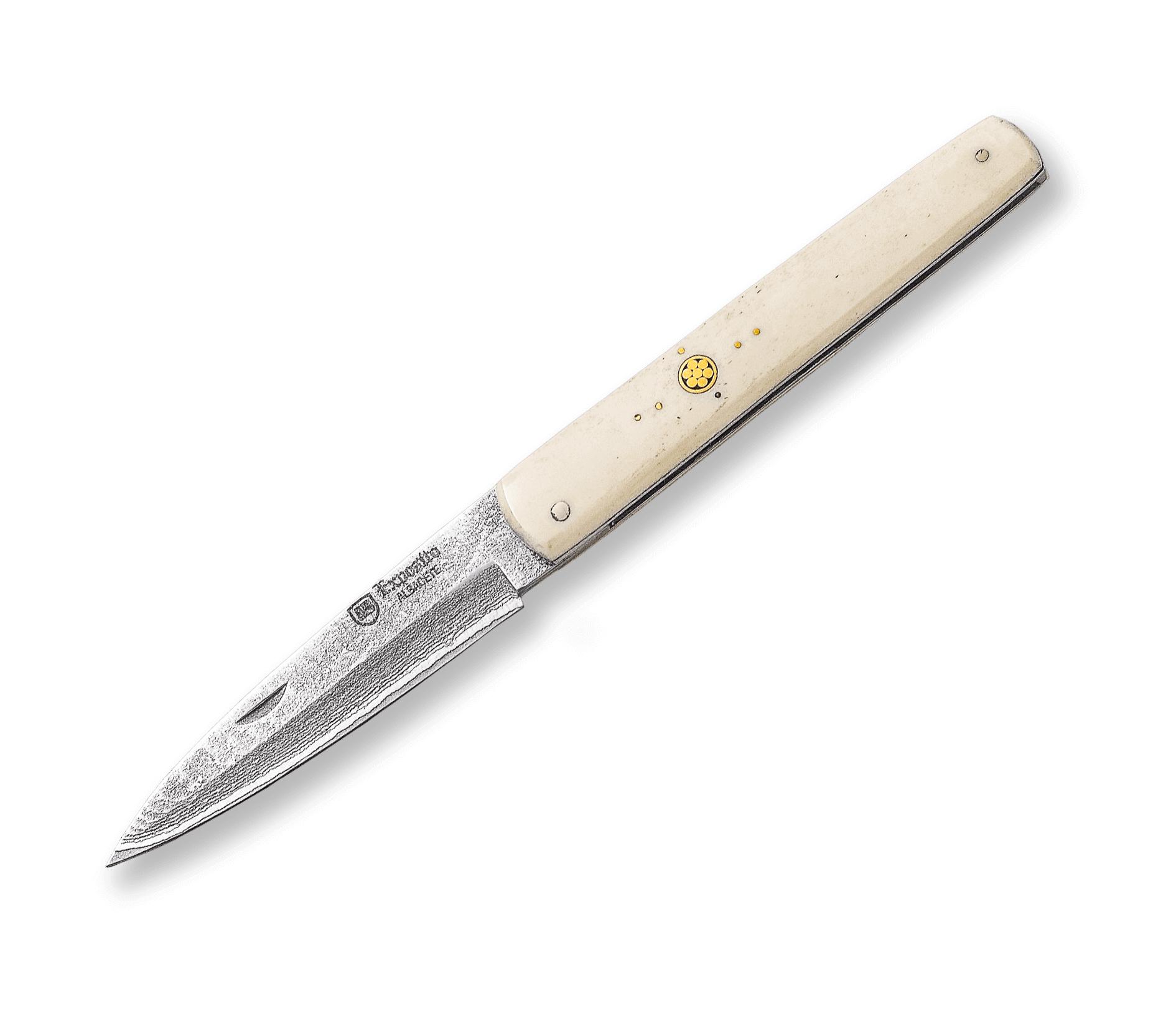 Navaja Machete con puño de hueso y decoración
