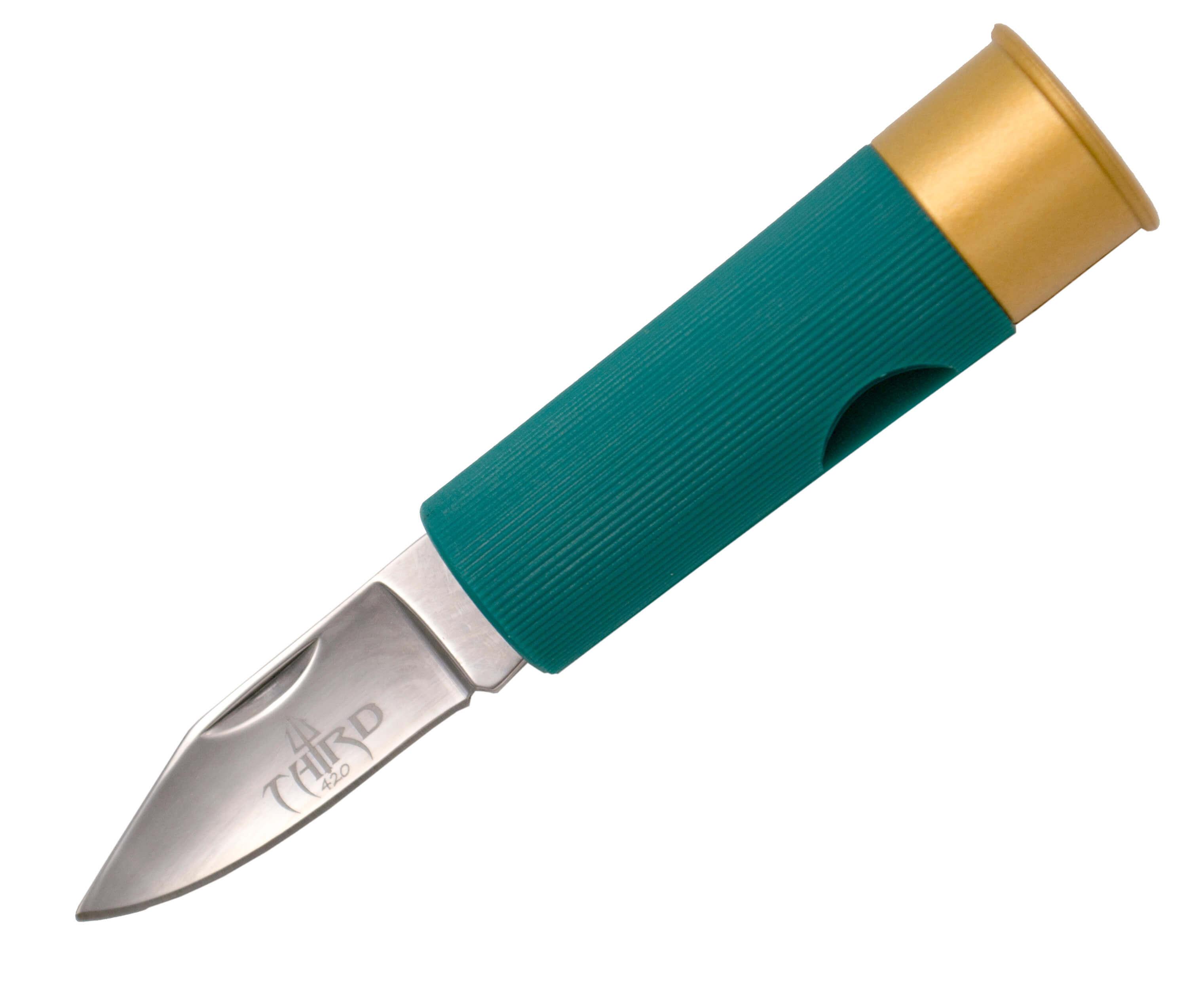 Green cartridge pocket knife with 4.5 cm blade