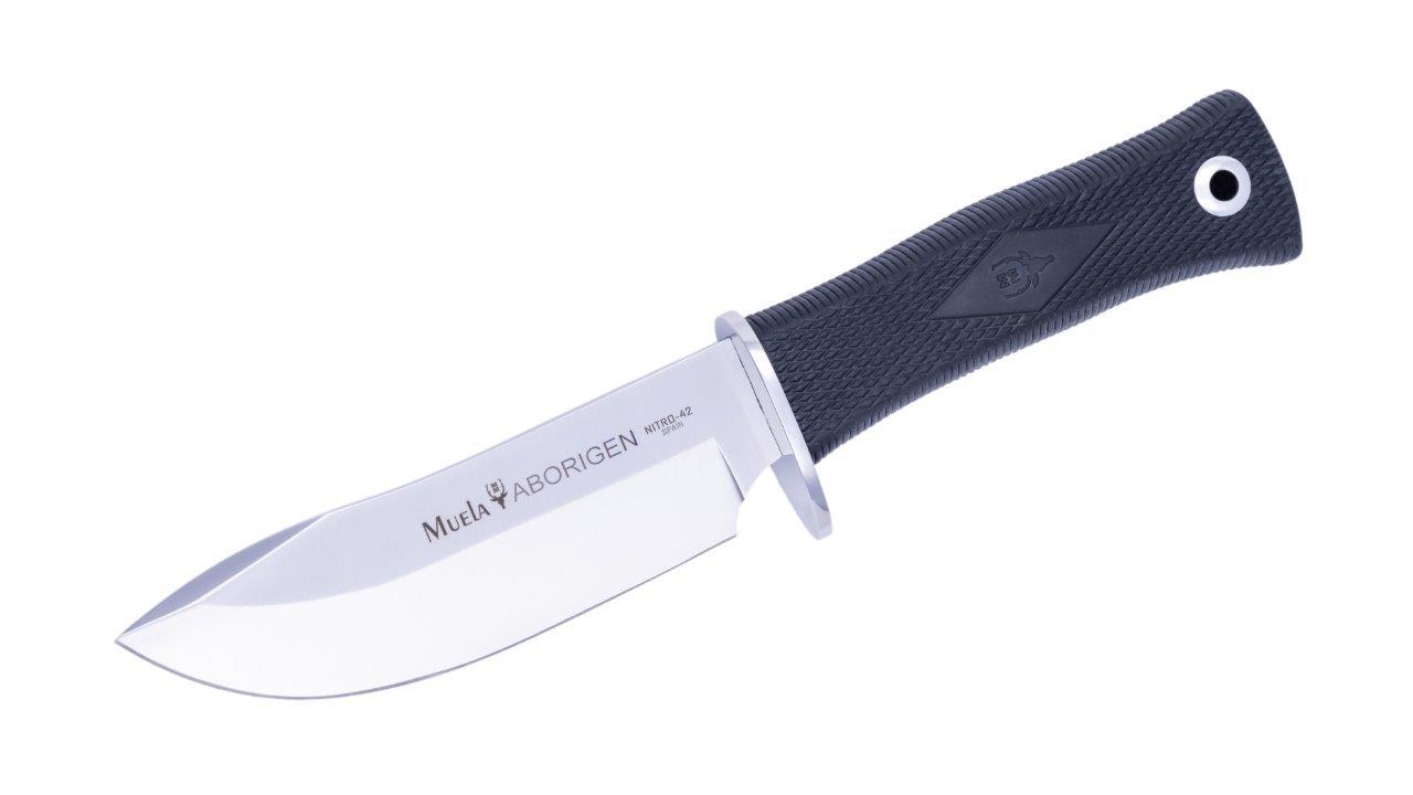 Cuchillo Muela Aborigen con puño de goma y hoja de acero Nitro42