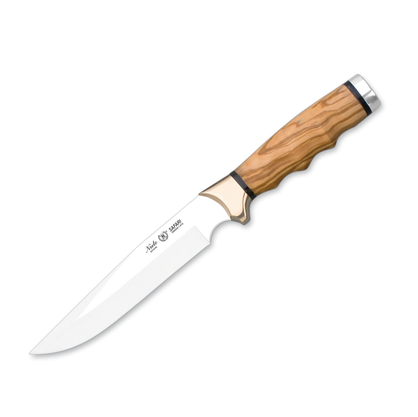 Cuchillo de caza Nieto Safari con mango de madera de olivo y hoja...