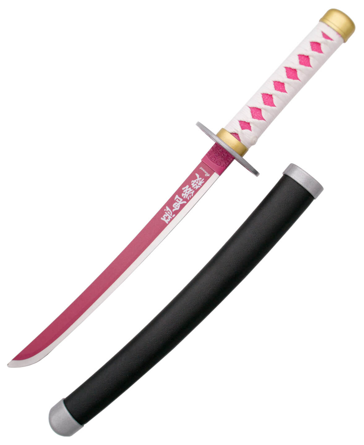 Mini Katana blanca, negra y rosa de Kanao Tsuyuri