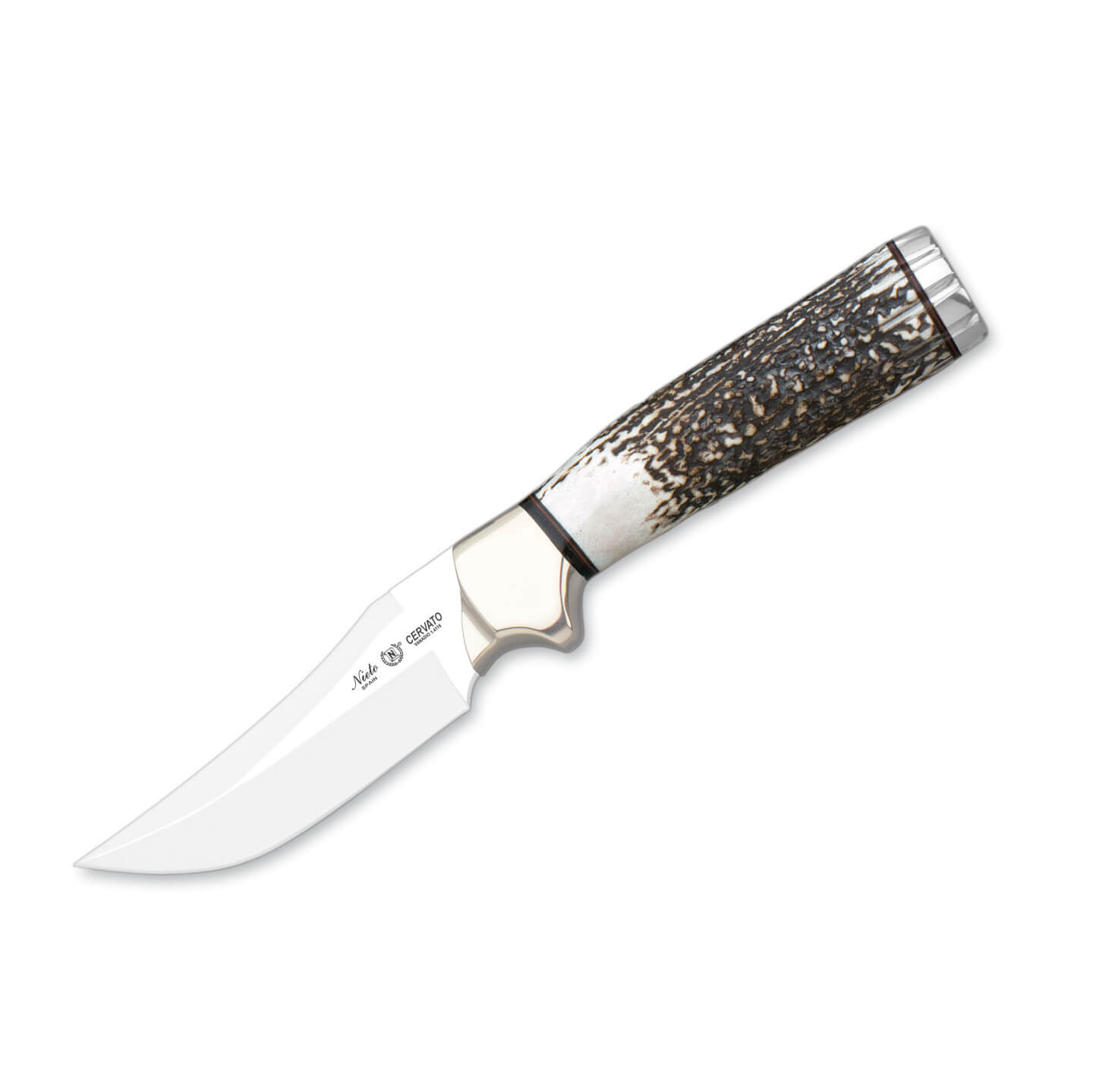 Cuchillo de caza Nieto Cervato con mango de asta de ciervo y hoja...