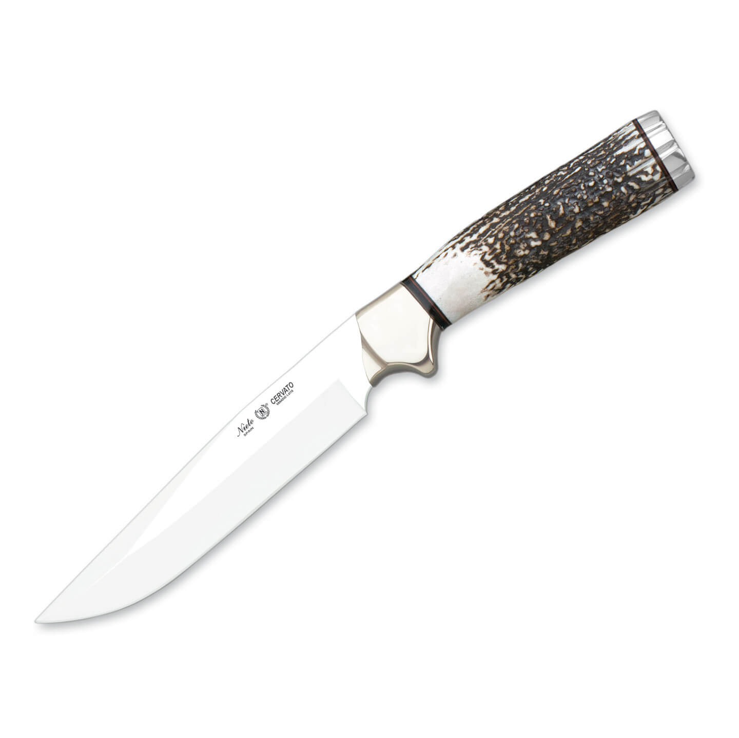Cuchillo de caza Nieto Cervato con mango de asta de ciervo y hoja...